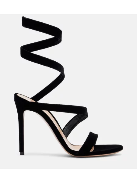 Sandale Gianvito Rossi de catifea negru