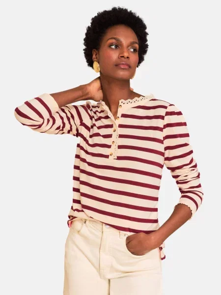 Love & roses Bluză crem / mov zmeură