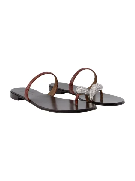 Klapki Giuseppe Zanotti skórzane brązowe