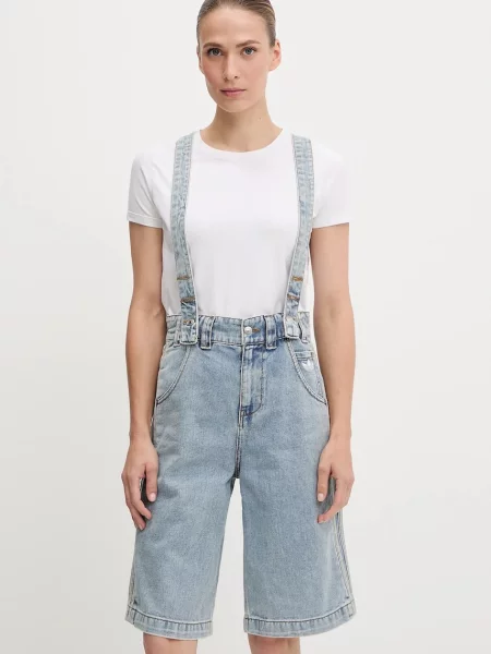 Adidas Originals salopete din denim Pride x Jeremy Scott albastru