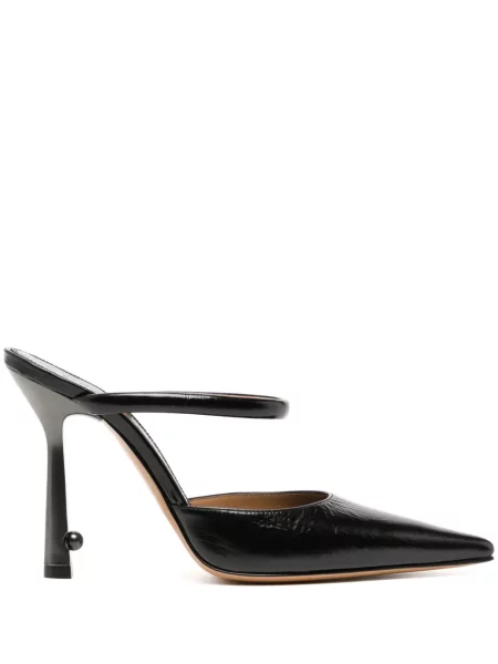 Papuci tip mules Off-white din piele alb