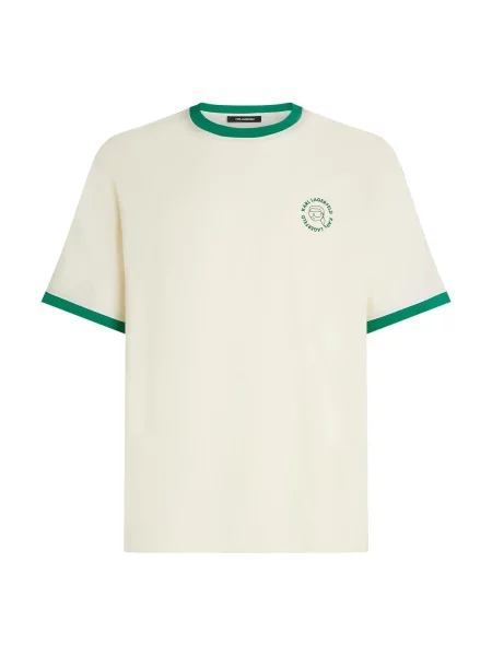 Karl Lagerfeld Tricou Ikon crem / închis verde