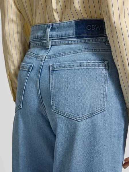 Jeansy z szerokimi nogawkami z wiązanym Christian Berg Woman niebieskie