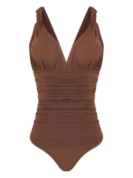 Бански Brigitte с V-образно деколте кафяво