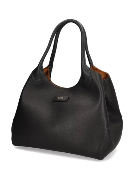 Hladká kůže kabelka Shopper černá