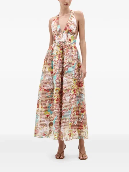 Rochie Silvia Tcherassi cu model floral cu imagine cu decolteu în V