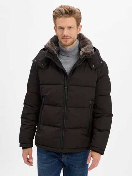 Pikowana kurtka o kroju regular fit z wodoodpornego materiału model ‘ARCOLA’ Strellson czarna