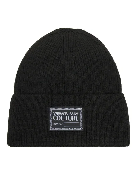 Шапка Versace Jeans Couture Big Beanie черен