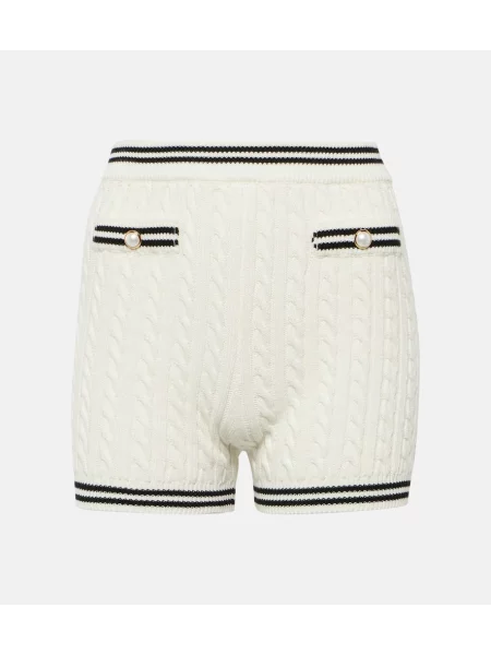 Dzianinowe szorty Alessandra Rich w paski białe