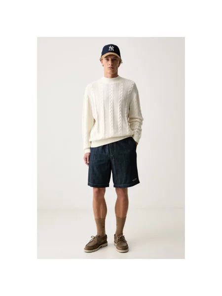 Sweter o kroju regular fit z dodatkiem żywej wełny Armani Exchange beżowy