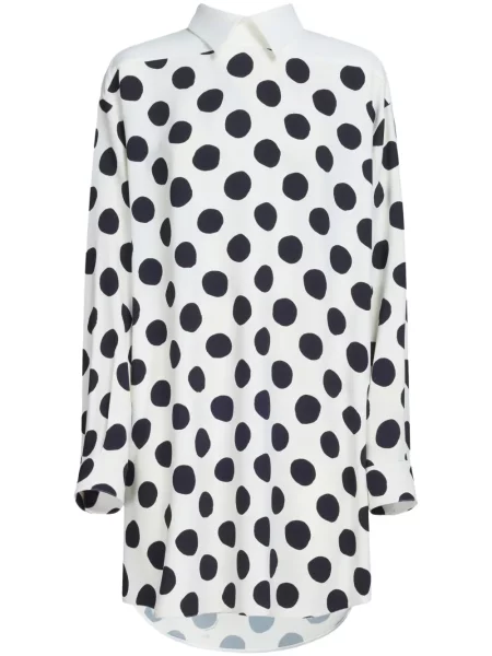 Rochie tip cămașă Marni cu buline cu imagine alb