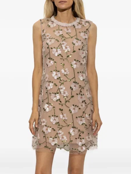 Rochie mini Self-portrait cu paiete cu model floral roz