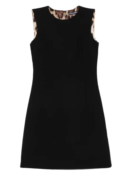 Rochie mini Dolce & Gabbana fără mâneci cu imagine cu model leopard negru