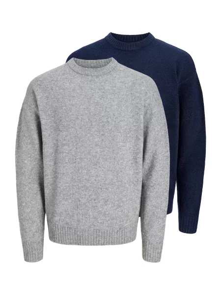 JACK & JONES Pulover JJESOHO OLLIE bleumarin / amestecat gri
