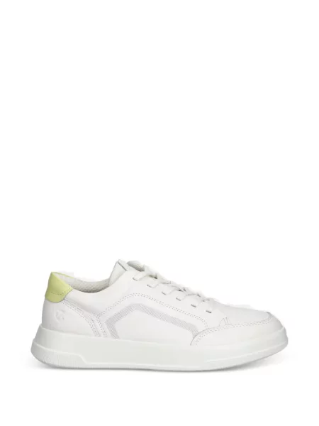 Sneakerși Ecco cu șireturi din dantelă alb