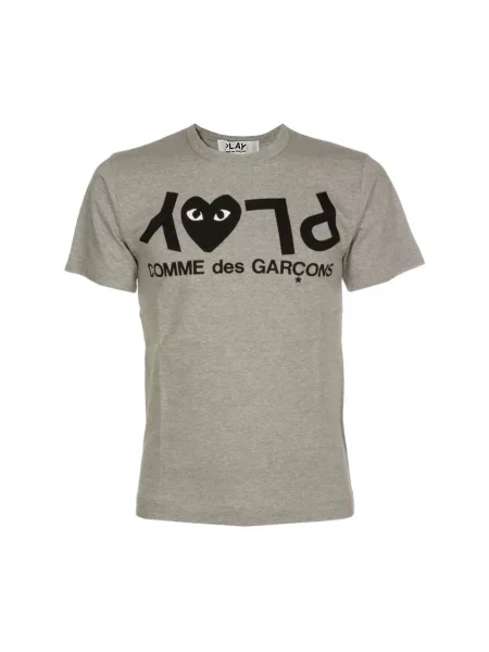 Koszulka Comme Des Garcons z nadrukiem szara