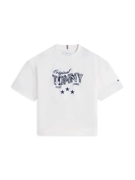 Tommy Hilfiger oversize majica kratkih rukava za djecu od pamuka s elastanom bijela