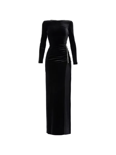 Rochie Nissa cu volane negru