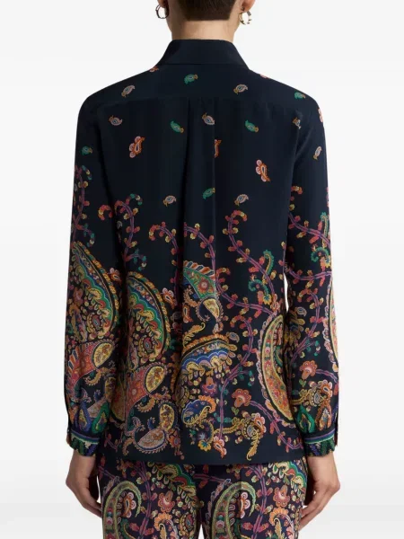 Cămașă Etro cu imagine cu model paisley albastru