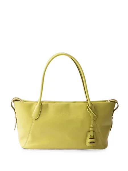 Geantă shopper Prada din piele galben