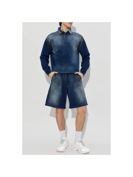 Dzianinowe krótkie szorty Dsquared2 niebieskie