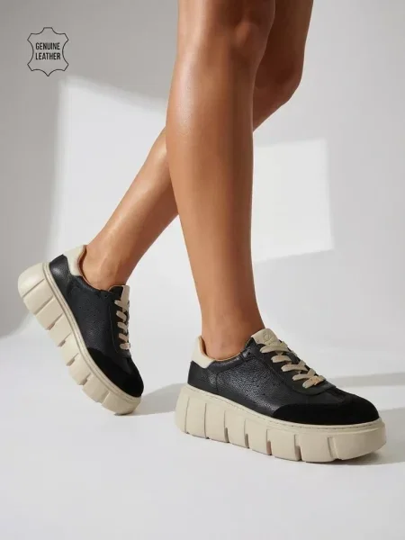 Botine Resti din piele negru