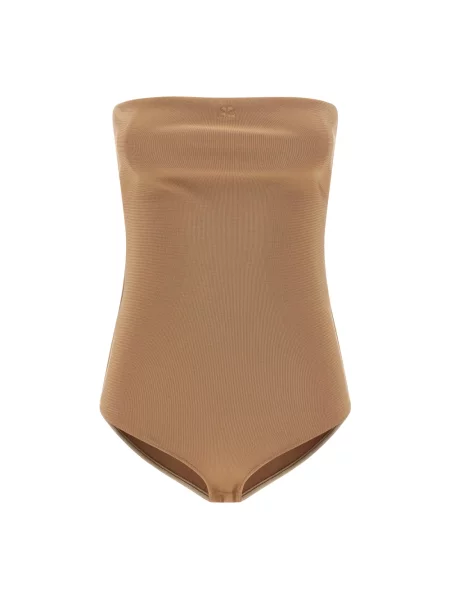 Koszulka Courreges z dżerseju beżowa