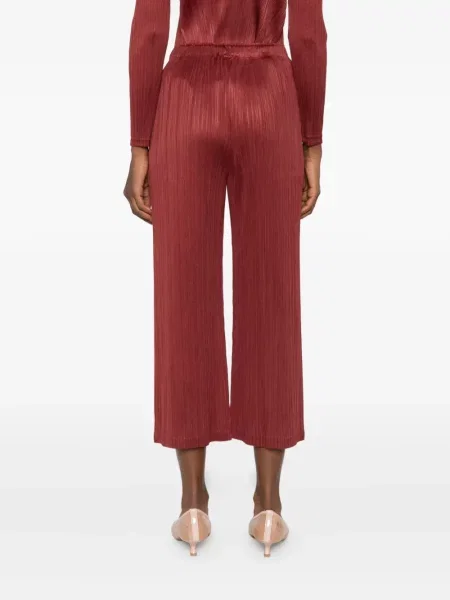 Pantaloni Pleats Please Issey Miyake plisate maro