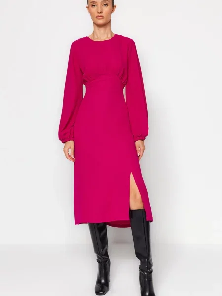 Rochie midi Trendyol țesută roz