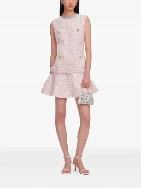 Rochie mini Self-portrait cu paiete roz