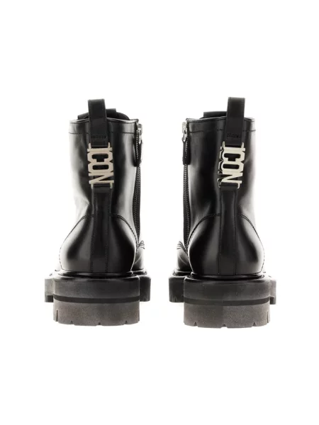 Buty do kostki Dsquared2 skórzane czarne