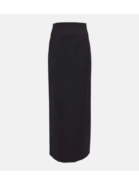 Fusta maxi Wardrobe.nyc de lână negru