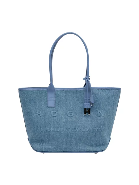 Mała torba Hogan skórzana niebieska