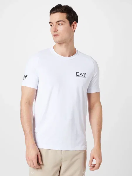 Emporio Armani Tricou funcțional negru / alb