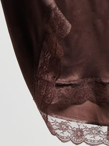 Reserved Спідниця з асиметричним подолом темно коричневий