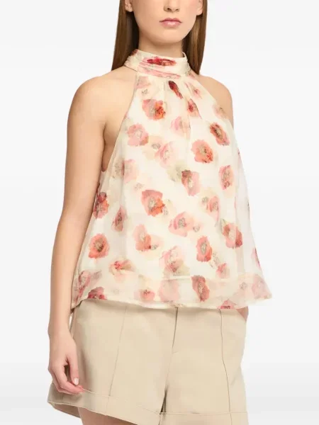 Bluzka w kwiaty Cinq A Sept w kwiatki z dekoltem halter