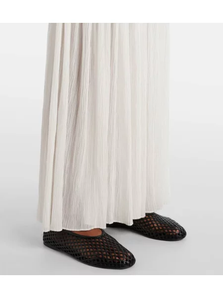 Rochie maxi Proenza Schouler din șifon cu un umăr gol de costum alb