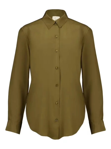 Cămașă Paula de mătase verde