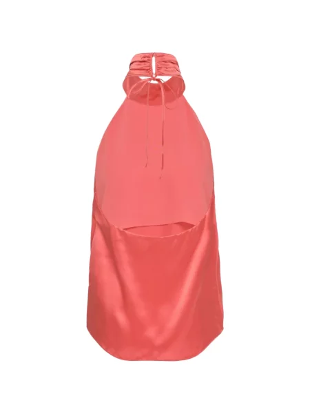 Top Club21 Collection din satin portocaliu