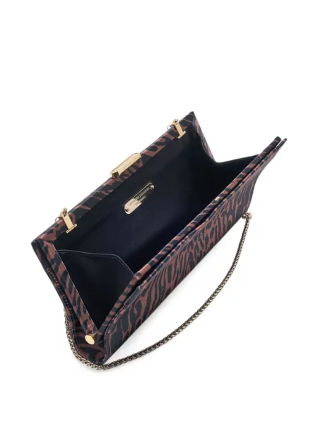 Geantă plic Carolina Herrera cu imagine cu model leopard maro