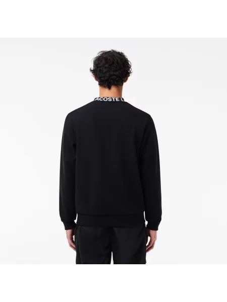 Lacoste Bluza Classic Fit Z Okrągłym Dekoltem I Z Nadrukiem czarny