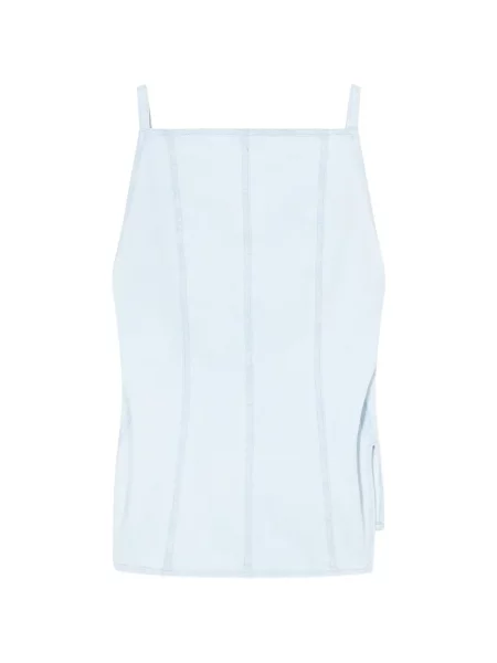 Top Closed cu bretele albastru