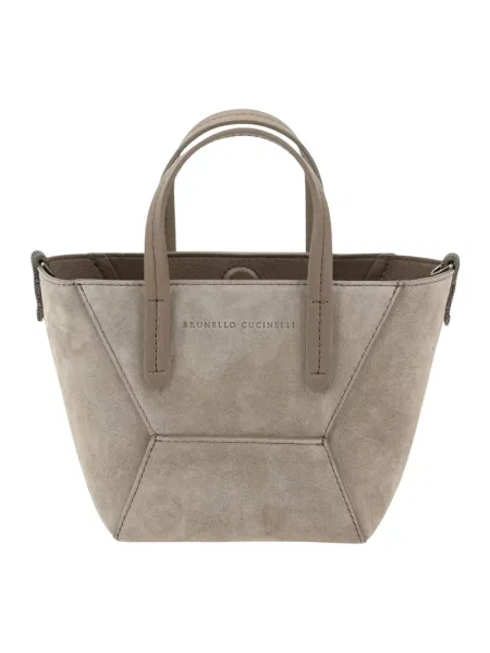 Torebka Brunello Cucinelli skórzana szara