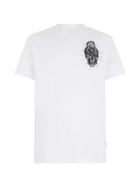 Tricou Philipp Plein cu broderie alb