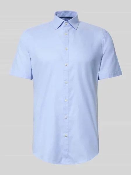 Koszula o kroju slim fit biznes z bawełny z kołnierzykiem typu kent Jake*s błękitny