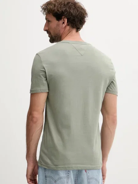 Tommy Jeans t-shirt gładki zielony