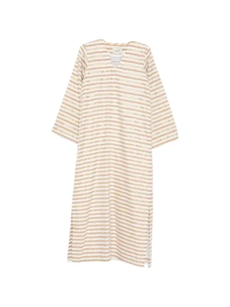 Rochie maxi Bambah cu dungi de costum auriu