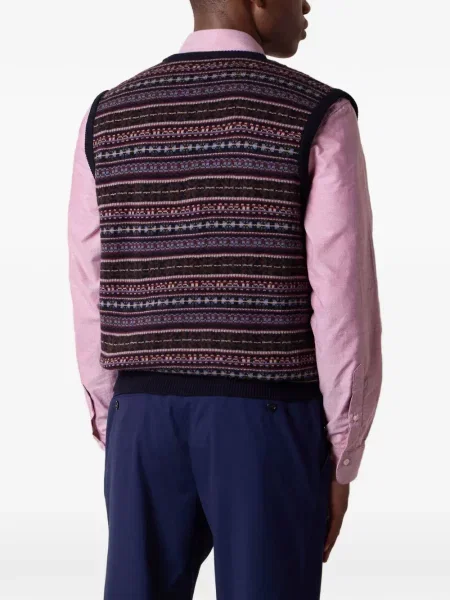 Vestă Brooks Brothers din jacard maro