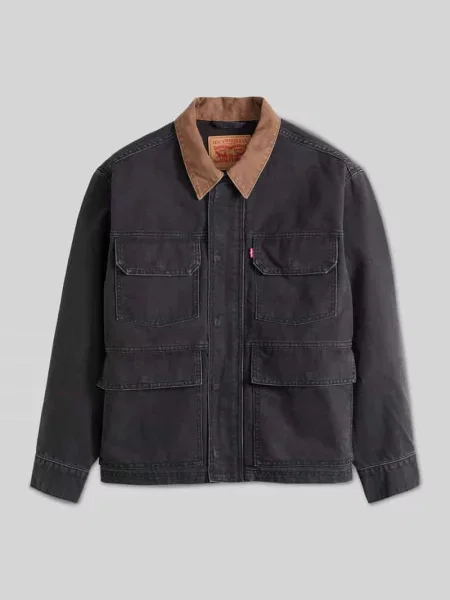 Kurtka jeansowa o kroju relaxed fit z czystej bawełny z naszywanymi Levi's czarna