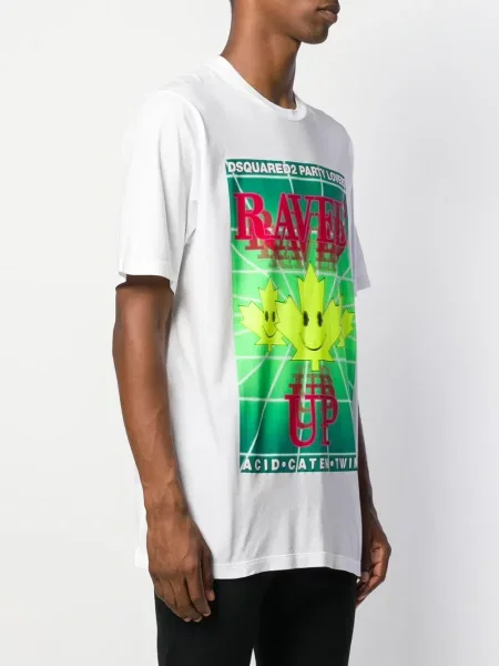 Tricou Dsquared2 cu imagine alb